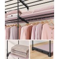 Textilní šatní skříň Malas 140 cm světle růžová