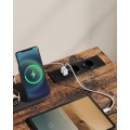 Psací stůl MARPO s USB a LED vintage hnědý