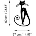 Nástěnná kovová dekorace Cat 6 černá