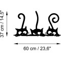 Nástěnný kovový věšák Cats 60 cm černý