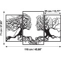 Nástěnná kovová světelná dekorace Tree Person černá