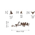 Nástěnná kovová dekorace Rusty Birds 2 vícebarevná