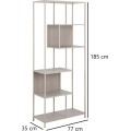 Knihovna SEAFORD I 185 cm šedá
