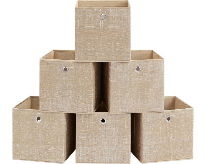 Sada 6 ks skládacích úložných boxů Teria béžová