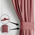 Závěs AmeliaHome Velvet s průchodkami růžový