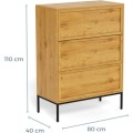 Komoda Palmdale 80 cm dub divoký/černý