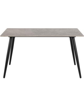 Jídelní stůl Wicklow 140 cm šedý mramor/černý