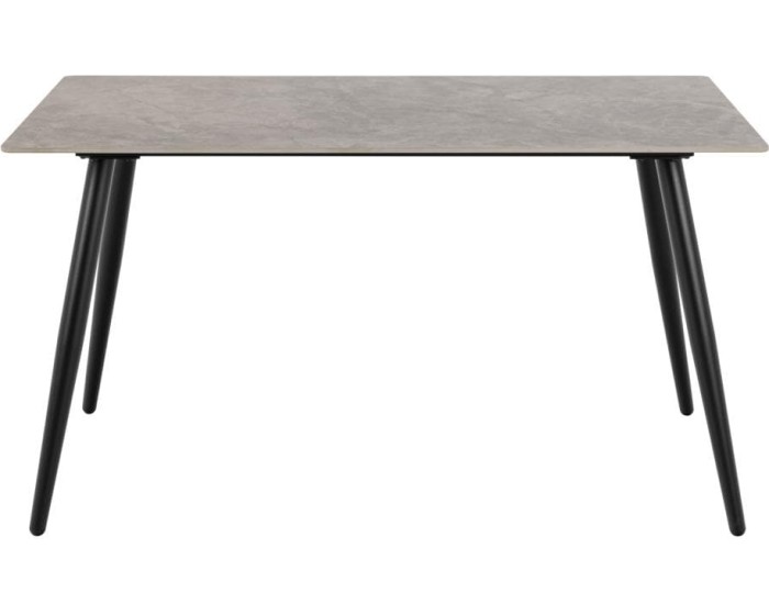 Jídelní stůl Wicklow 140 cm šedý mramor/černý