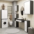 Závěsná koupelnová skříňka Fin W64 2D 64 cm grafit/bílá