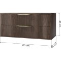 Závěsná skříňka pod umyvadlo Avila s deskou 100 cm ořech Villa