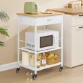 Kuchyňský pojízdný regál Vasagle Moni 60 cm bílý/hnědý