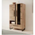 Vitrína Ariana 140 cm černá/dub Artisan