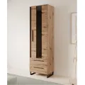 Vysoká vitrína Ariana 200 cm černá/dub Artisan