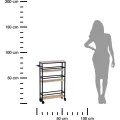Pojízdný kuchyňský vozík Vaski 81 cm černý/hnědý