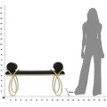 Lavice Ribbon 112 cm samet zlatá/černá