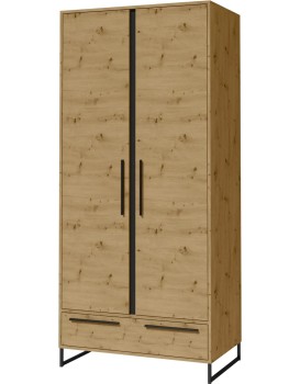 Šatní skříň Ariana 90 cm černá/dub Artisan