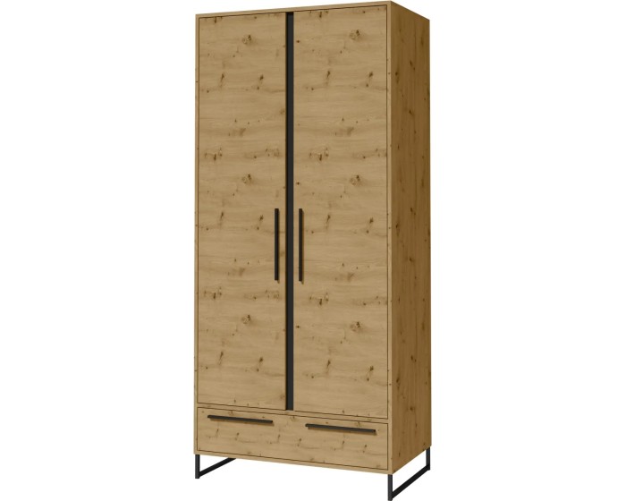 Šatní skříň Ariana 90 cm černá/dub Artisan