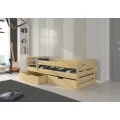 Jednolůžková postel Bemmano z masivu s úložným prostorem 90x200 borovice přírodní