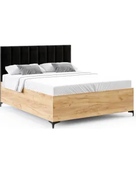 Postel Sierra se zvedacím roštem Trinity černá/dub craft