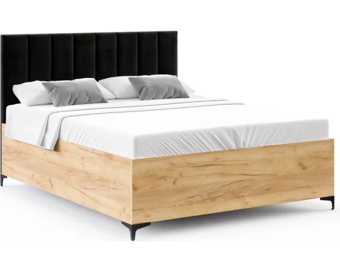 Postel Sierra se zvedacím roštem Trinity černá/dub craft
