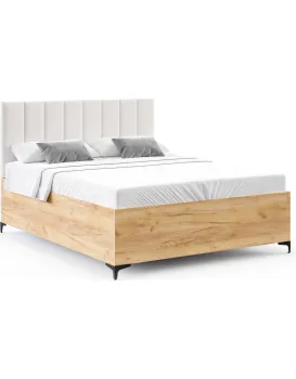 Postel Sierra se zvedacím roštem Paris bílá/dub craft