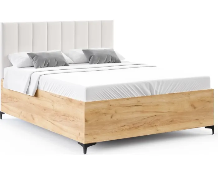 Postel Sierra se zvedacím roštem Paris bílá/dub craft