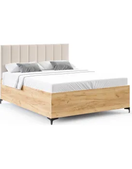 Postel Sierra se zvedacím roštem Paris krémová/dub craft