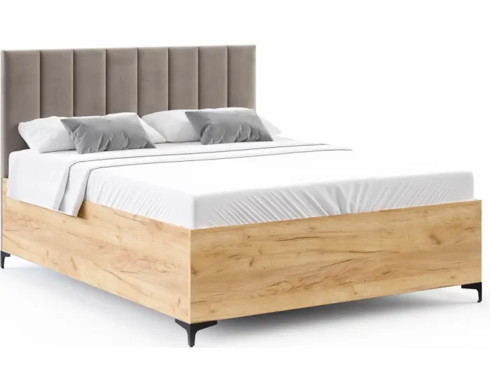 Postel Sierra se zvedacím roštem Paris šedo-hnědá/dub craft
