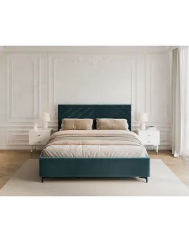 Čalouněná postel Elegante se zvedacím roštem Paris námořnická modrá
