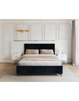 Čalouněná postel Elegante se zvedacím roštem Paris tmavě modrá