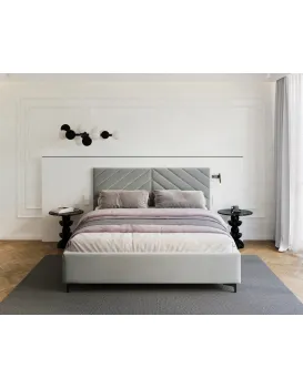 Čalouněná postel Elegante se zvedacím roštem Paris světle šedá