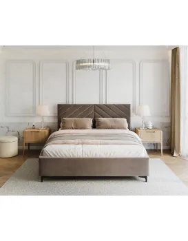 Čalouněná postel Elegante se zvedacím roštem Paris šedo-hnědá
