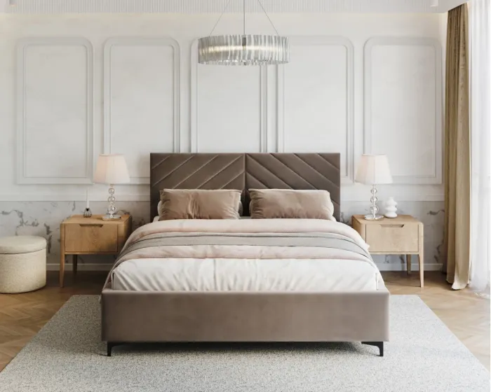 Čalouněná postel Elegante se zvedacím roštem Paris šedo-hnědá
