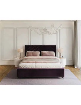 Čalouněná postel Elegante se zvedacím roštem Paris fialová