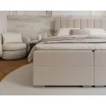 Dvoulůžková boxspringová postel Lincoln se zvedacím roštem Trinity krémová