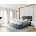 Čalouněná postel Line Plus se zvedacím roštem Nano Velvet modrá