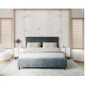 Čalouněná postel Line Plus se zvedacím roštem Nano Velvet modrá