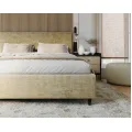 Čalouněná postel Line Plus se zvedacím roštem Nano Velvet světle olivová