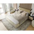 Čalouněná postel Line Plus se zvedacím roštem Nano Velvet světle olivová