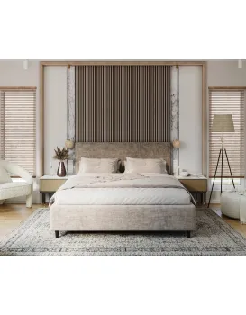 Čalouněná postel Line Plus se zvedacím roštem Nano Velvet taupe