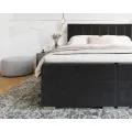 Dvoulůžková boxspringová postel Lincoln se zvedacím roštem Trinity černá