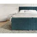 Dvoulůžková boxspringová postel Lincoln se zvedacím roštem Paris námořnická modrá