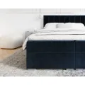 Dvoulůžková boxspringová postel Lincoln se zvedacím roštem Paris tmavě modrá