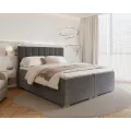 Dvoulůžková boxspringová postel Lincoln se zvedacím roštem Paris šedá