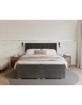 Dvoulůžková boxspringová postel Lincoln se zvedacím roštem Paris antracit