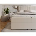 Dvoulůžková boxspringová postel Lincoln se zvedacím roštem Paris krémová
