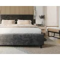 Čalouněná postel Line Plus se zvedacím roštem Nano Velvet černá