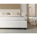Čalouněná postel Line Plus se zvedacím roštem Nano Velvet smetanově bílá