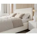 Čalouněná postel Line Plus se zvedacím roštem Nano Velvet smetanově bílá