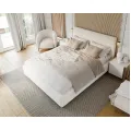 Čalouněná postel Line Plus se zvedacím roštem Nano Velvet smetanově bílá